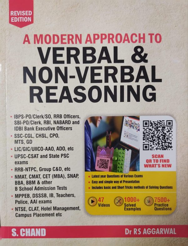 A MODERN APPROACH TO VERBAL & NON-VERBAL REASONING by Dr Rs Aggarwal - S. Chand publication