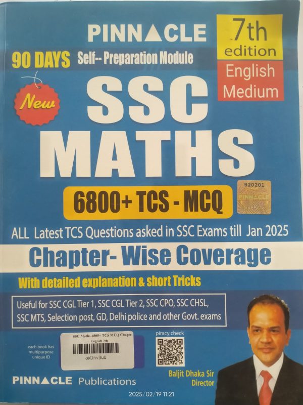 SSC Maths 6800+ TCS MCQ | 6th edition | Pinnacle publication
