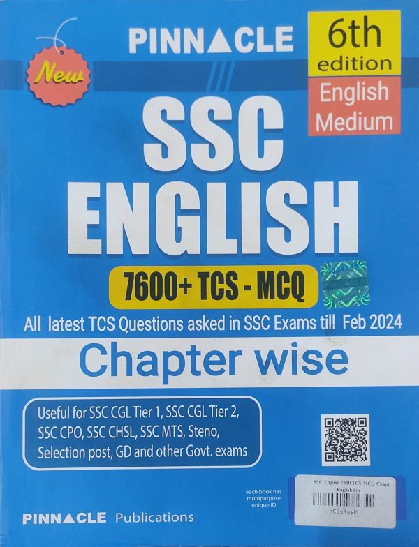 SSC English 7600 TCS MCQ - English medium - 6th Edition | Pinnacle publication