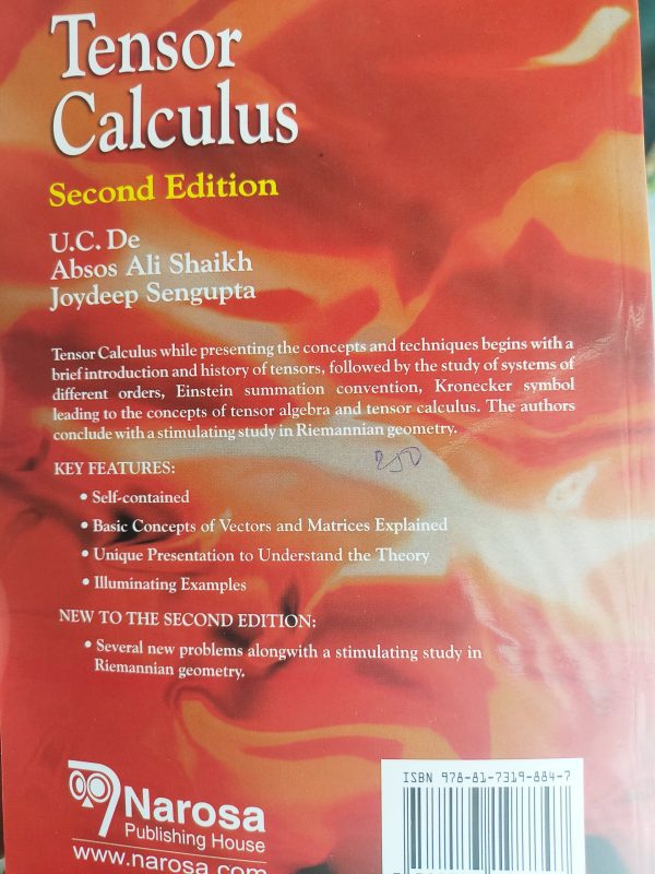 Tensor Calculus by U.C. De , Absos Ali Shaikh , Joydeep Sengupta | Narosa Publishing House - Image 2