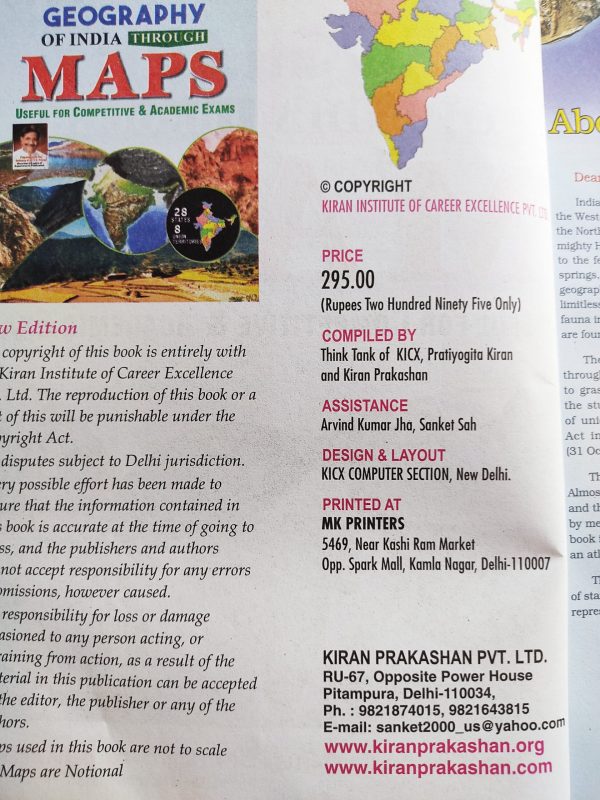 Kiran Geography of India Through Maps - Kiran institute of career escellence publication - Image 2
