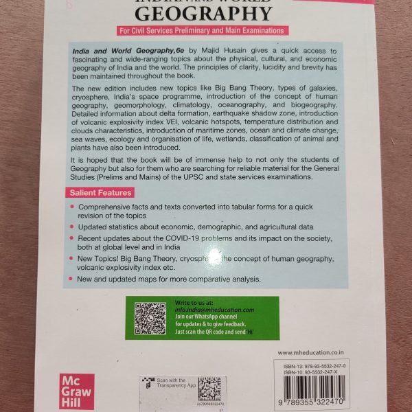 India and World Geography by Majid Husain | For Civil services preliminary and main examination - 6th Edition | Mc graw hill - Image 2