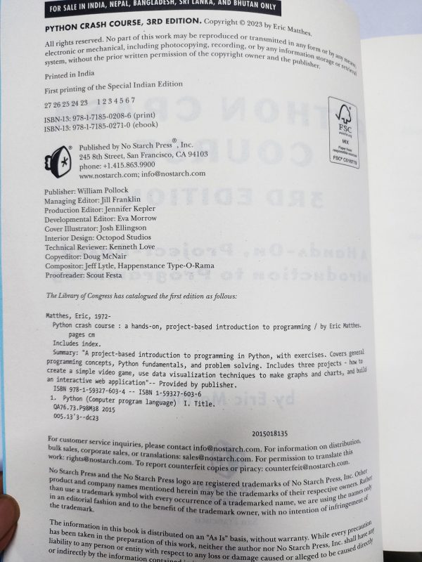 PYTHON CRASH COURSE by Eric Matthes - No starch press - Image 2