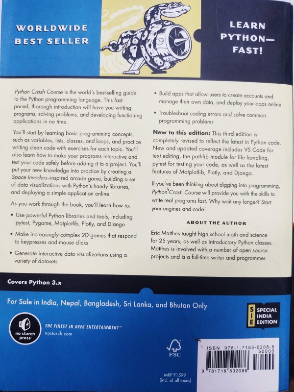 PYTHON CRASH COURSE by Eric Matthes - No starch press - Image 3